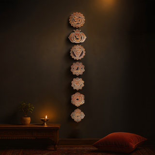 7 Chakras spiritual wall art with aligned chakra symbols