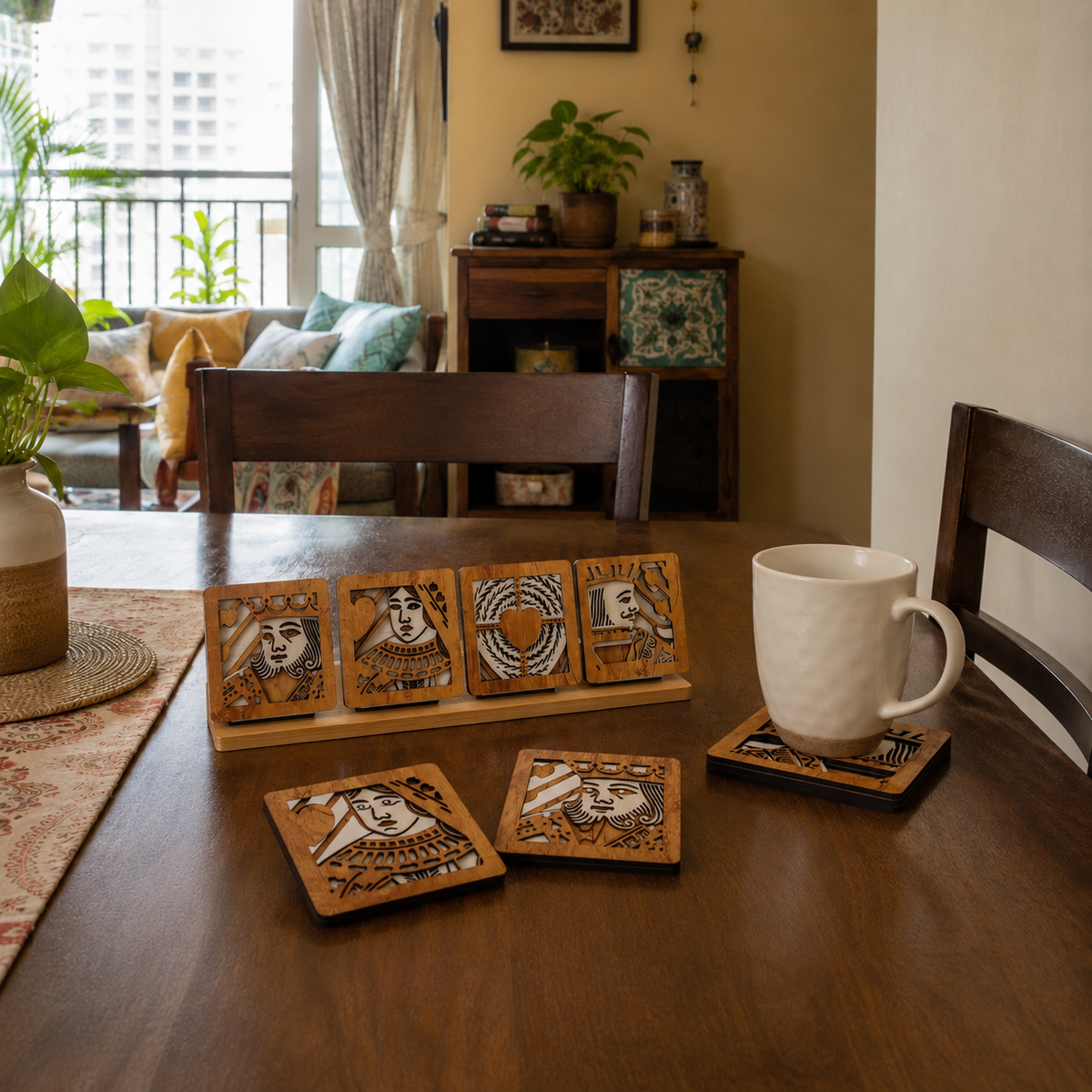 Layered Wood Coaster Set