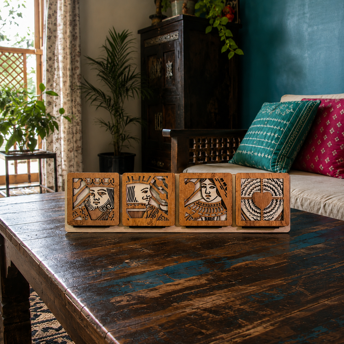 Layered Wood Coaster Set