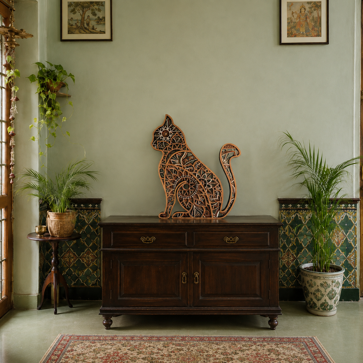 Cat 3D Laser Cut Wooden Wall Art