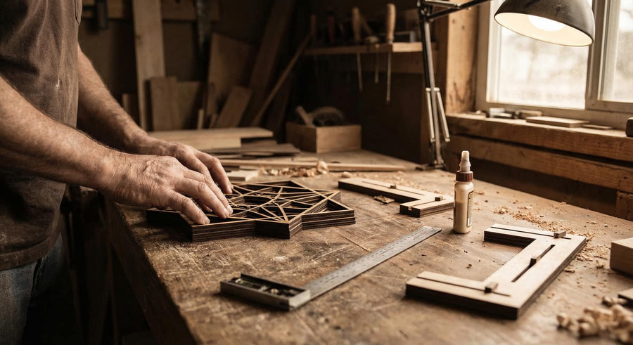 Laser cutting a Sutrayan design in the workshop